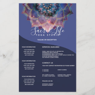Flyer Boho Nebula Bloom   Diseño de Mandala