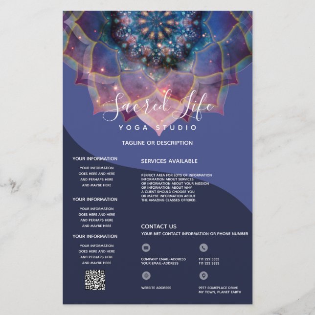 Flyer Boho Nebula Mandala, místico (Frente)