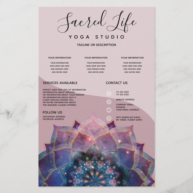 Flyer Boho Nebula Mandala, místico (Frente)