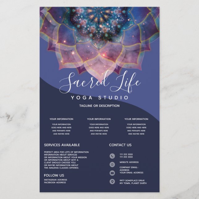 Flyer Boho Nebula Mandala, místico (Frente)
