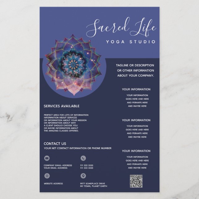 Flyer Boho Nebula Mandala, místico (Frente)
