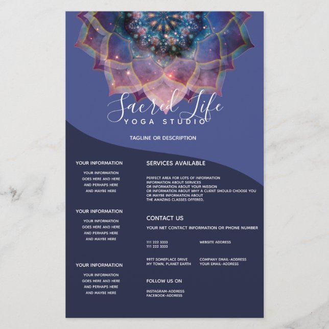 Flyer Boho Nebula Mandala, místico (Frente)