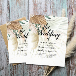 Flyer BOHO Pampas Grass Beige Green Terracotta Boda