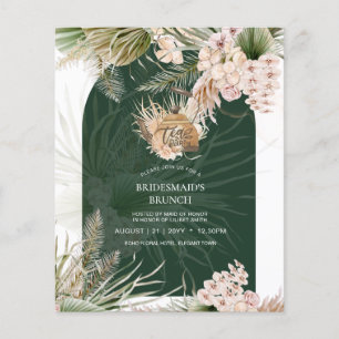 Flyer Boho Pampas Grass TEA FIESTA Bridal Lunch