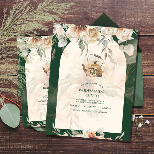 Flyer Boho Pampas Grass TEA FIESTA Bridal Lunch