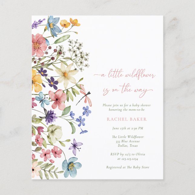 Flyer Boho presupuestal un pequeño Chica de flores silve (Frente)