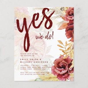Flyer BOHO Rosa Borgoña Boda de Grass Pampas