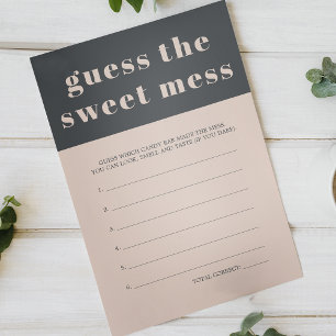 Flyer Boho rosa gris Baby Shower supongo juego de ajedre