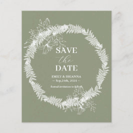 Flyer Boho Sage Green, la boda minimalista salva la fech