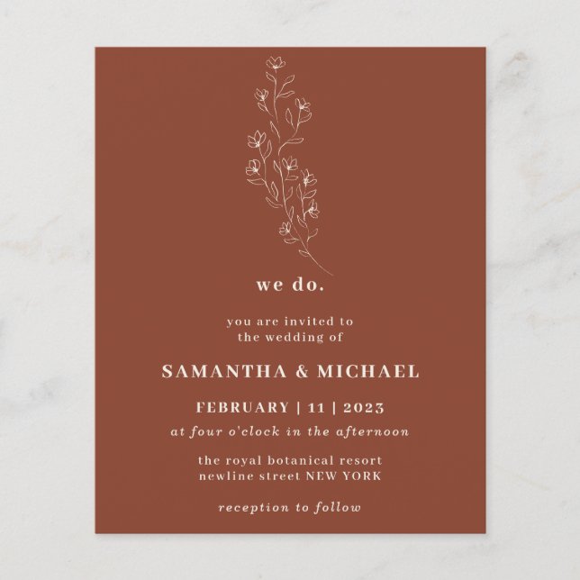 Flyer Boho Terracotta Indie brown Botánico que hacemos p (Frente)