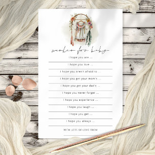 Flyer Boho Vintage Clothes desea un juego de Baby Shower