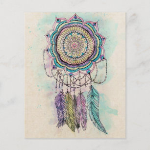 Flyer Boho Watercolor Mandala Dreamcatcher