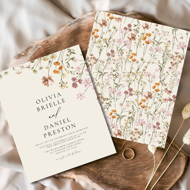 Flyer Boho Wildflower Beige Jardín Boda (Subido por el creador)