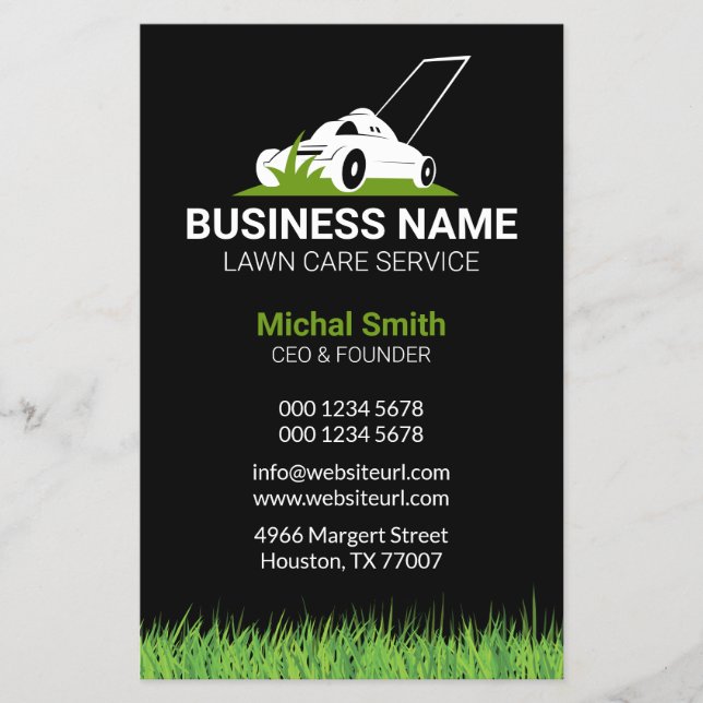 Flyer Bold and Professional Lawn Care mowing (Frente)