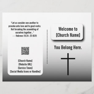 Flyer Boletín de Iglesia Gradiente Blanco Moderno