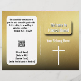 Flyer Boletín de la Iglesia contemporánea de oro moderno