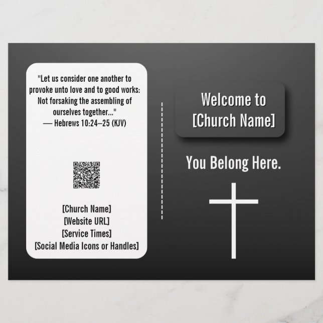 Flyer Boletín de la Iglesia contemporánea negra moderna (Frente)