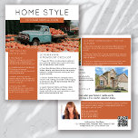 Flyer Boletín promocional de inmobiliaria de octubre<br><div class="desc">Este boletín de marketing inmobiliario HOME STYLE aumentará la conciencia de su marca y generará nuevos clientes potenciales. El diseño moderno atraerá la atención de sus clientes potenciales y les hará saber que usted es el agente inmobiliario amable y bien informado.</div>