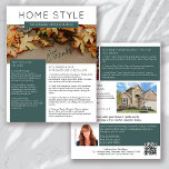 Flyer Boletín promocional de Real Estate de Noviembre<br><div class="desc">Este boletín de marketing inmobiliario HOME STYLE aumentará la conciencia de su marca y generará nuevos clientes potenciales. El diseño moderno atraerá la atención de sus clientes potenciales y les hará saber que usted es el agente inmobiliario amable y bien informado.</div>