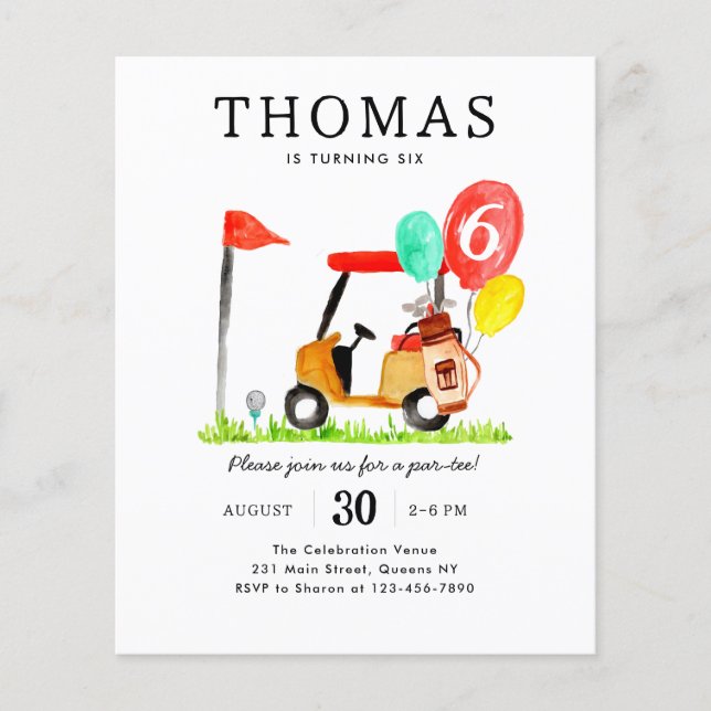 Flyer Bolsa de carros de golf de presupuesto Niños globo (Frente)