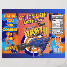 ¡Bolsa de chips de cumpleaños de batalla de dardos