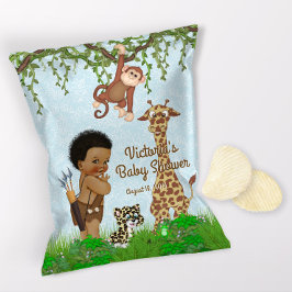 Flyer Bolsa de Chips para Baby Shower Safari Niño Africa