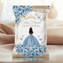 Bolsa de Patatas Fritas Quinceañera Azul Oro Vesti