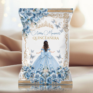 Flyer Bolsa de patatas fritas Quinceañera de oro azul be