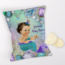 Bolsas de Chips para Baby Shower de Sirena de Joya