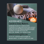 Flyer Bomba de baño y anuncio de fabricante de velas y v<br><div class="desc">Bath Bomb & Candle,  Candle & Soap Makers Anunciando Volantes De La Tienda De Tarjetas De Negocios.</div>
