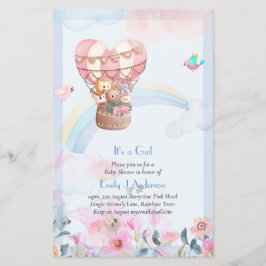 Flyer Bonito Balón de aire caliente Animales Baby Girl S