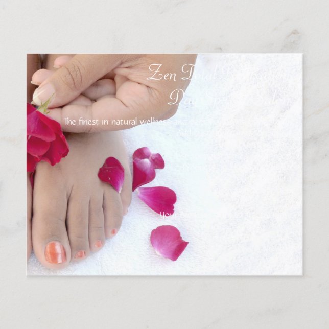 Flyer Bonito Fuchsia Salón de pedicura rosa (Frente)