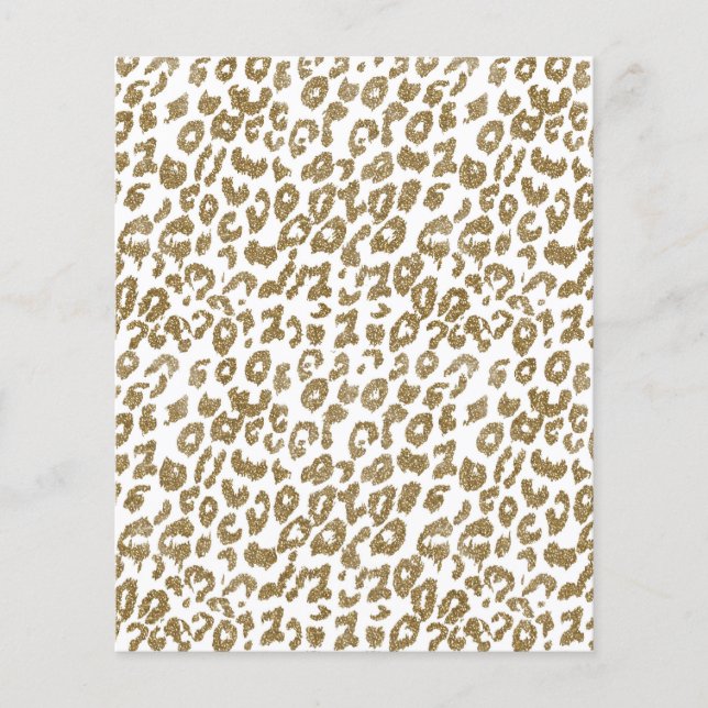 Flyer Bonito Leopard Print Gold Purpurina (Frente)