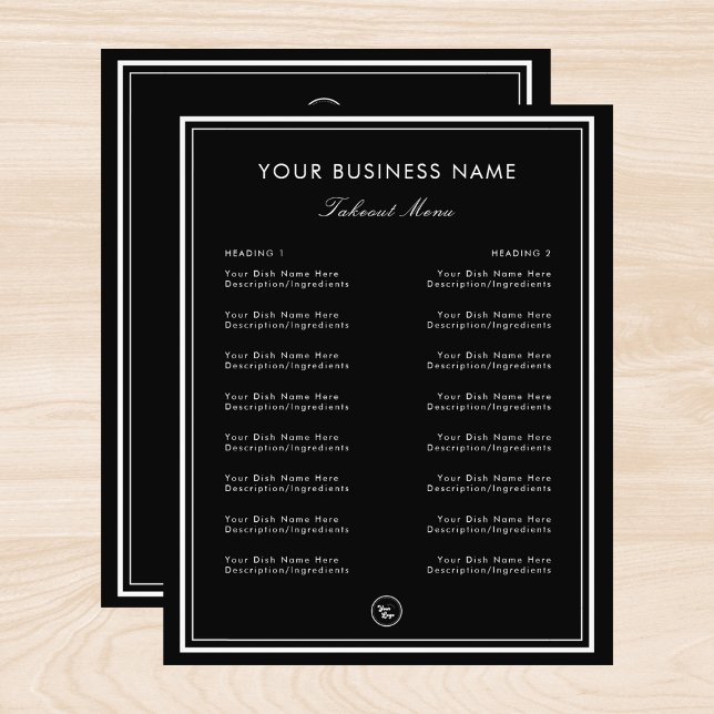 Flyer Borde de Marco Negro Simple para Restaurante y Caf (Subido por el creador)