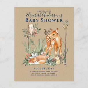Flyer Bosque Bosqueso Vegetación Animales Salvajes Baby 