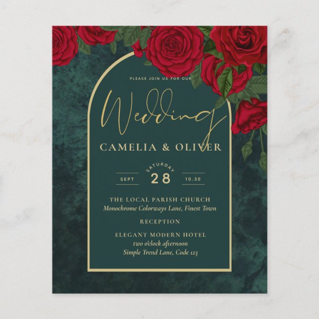 Flyer Bosque PresupuestarioInVITACIÓN de Boda de Inviern (Frente)