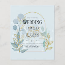 Botánica moderna; Invitación a la Boda de Oro Aqua