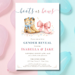 Flyer Botas o Arcos Oeste Él o Ella Revelación de Género