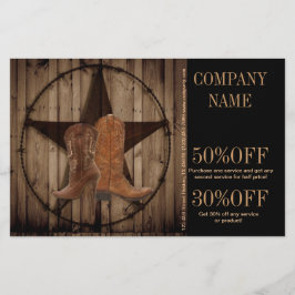 Flyer botas vaqueras de grano de madera vintage western 