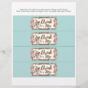 Flyer botella de agua Beba ME- Alicia en bebida del país