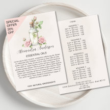Botella Floral de Acuarela de Aceites Esenciales d