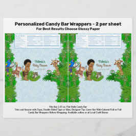 Flyer Boy Safari Baby Shower Candy Bar Wrapper