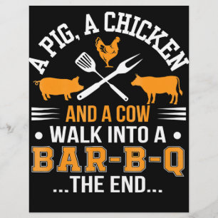 Flyer BQ  BBQ Lover Cerdo Vaca Caminar en el bar BBQ