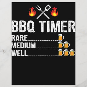 Flyer BQ Cerveza de asador para tomar cerveza BBQ Timer