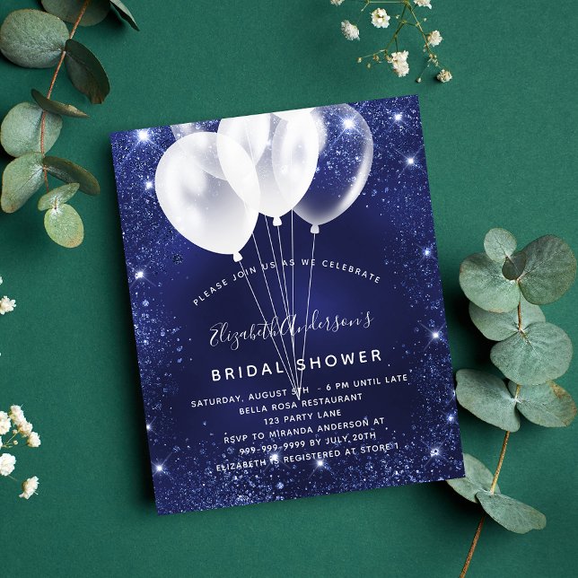 Flyer Bridal Shower invitación a un globo azul marino (Subido por el creador)