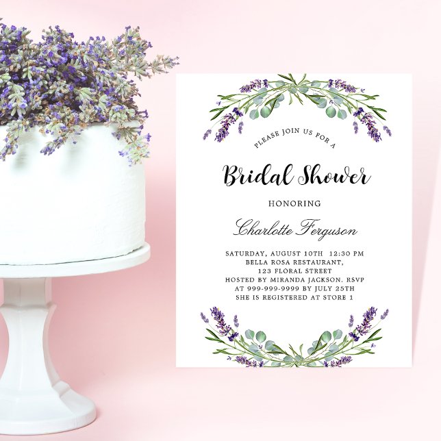 Flyer Bridal Shower lavender presupuesto floral Invitaci (Subido por el creador)