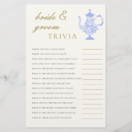 Flyer Bride Groom Trivia Bridal Tea China Elegante