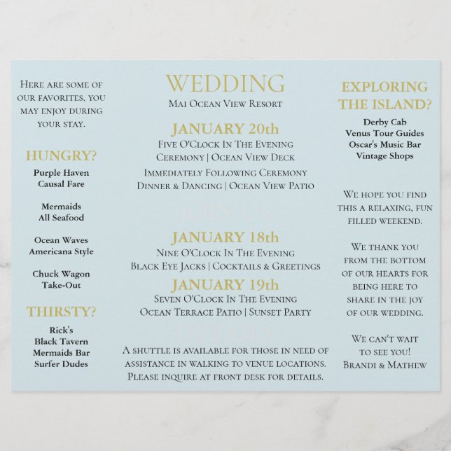 Flyer BRIDE Rustic Boda Destination Event Tri-plis (Atrás)