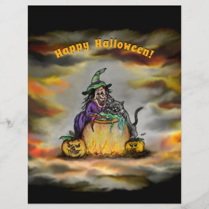 Flyer Bruja y gato negro, ¡Feliz Halloween!
