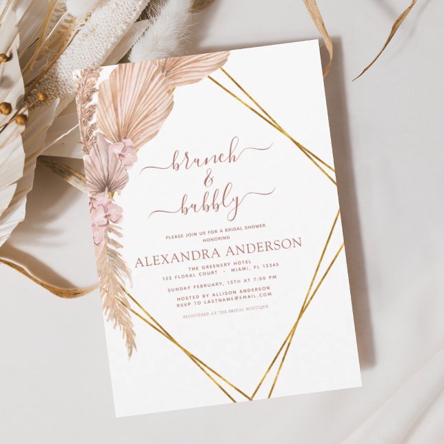 Flyer Brunch Bubbly Boho de Pampas Grass (Subido por el creador)